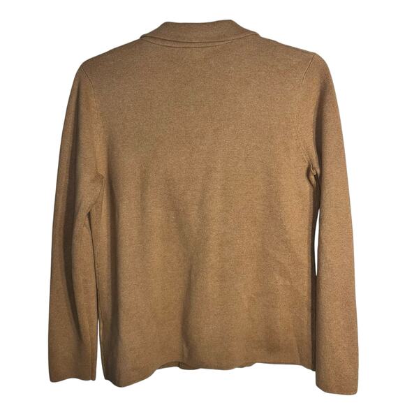 J.Crew 100% Cotton Sweater Blazer in Heather Camel Size Medium - Picture 3 of 9
